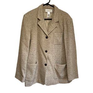 Liz Claiborne Wool Blend Blazer Jacket Size L Vintage 90s